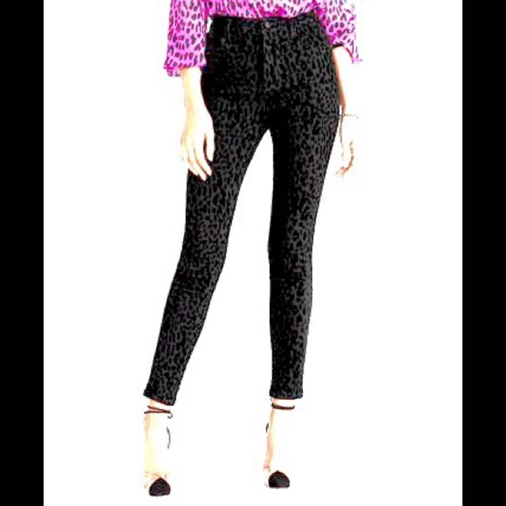 Rachel Roy Velvet Animal-Print Skinny Leg Pants,